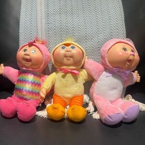 Set of 3 soft cabbage patch dolls